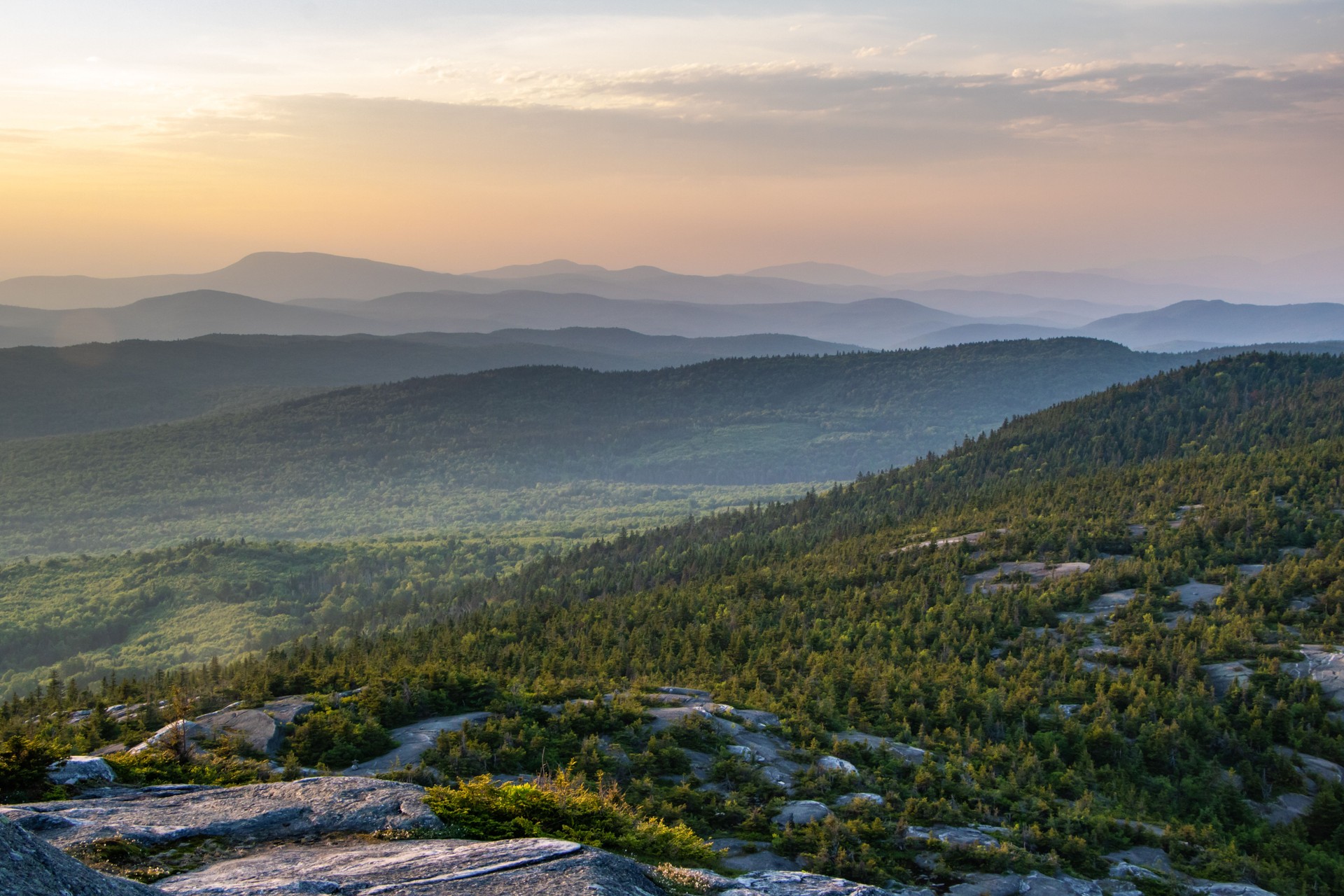 Evening in the New England mountains